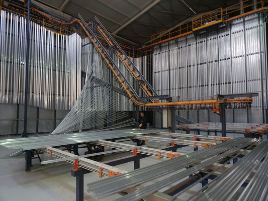 Gas Heating Powder Coating Production Line For Aluminium Profiles