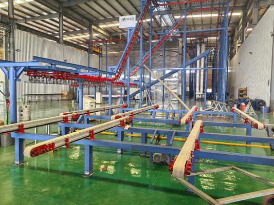 Autu Loading and Unloading System High-capacity Powder Coating Aluminum Profiles Vertical Powder Coating Line
