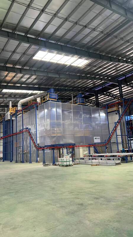 Full Automatic Loading and Unloading System Vertical Powder Coating Line for Aluminum Profiles
